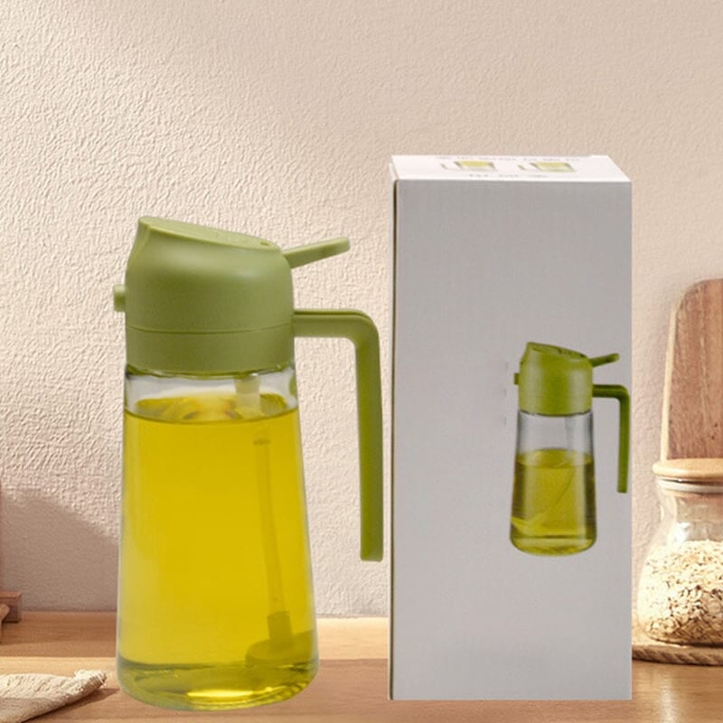 Dual-Function Glass Oil Dispenser and Sprayer for Kitchen Applications