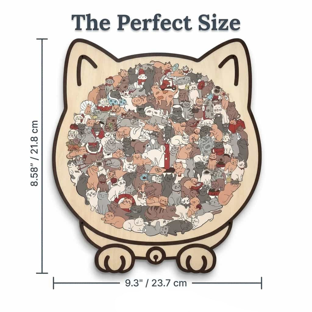 Premium Wooden Cat Puzzle for Mindful Relaxation