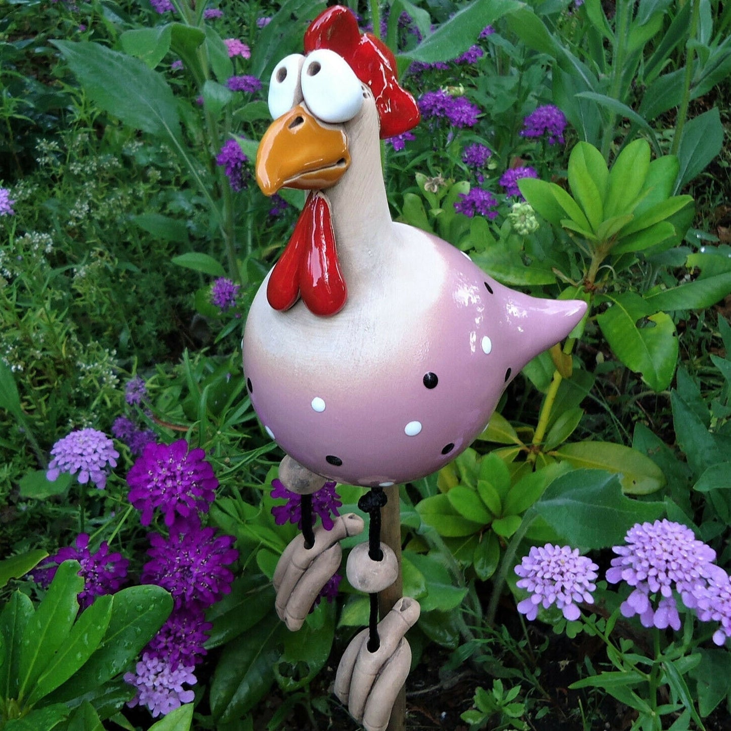 Garden Ornament | Fence Sculpture Chicken | Weather-Resistant Lighthearted Design | FenceFunky