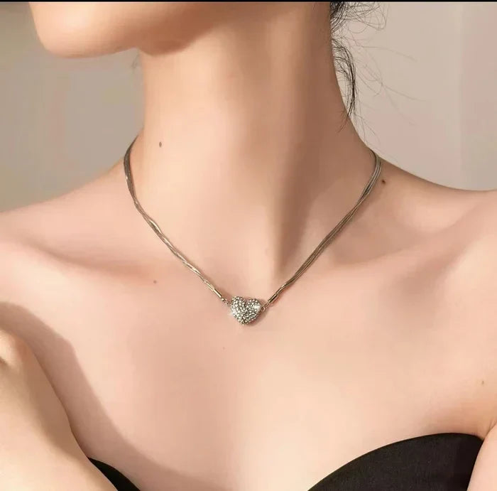 Magnetic Heart Couple Necklace Set