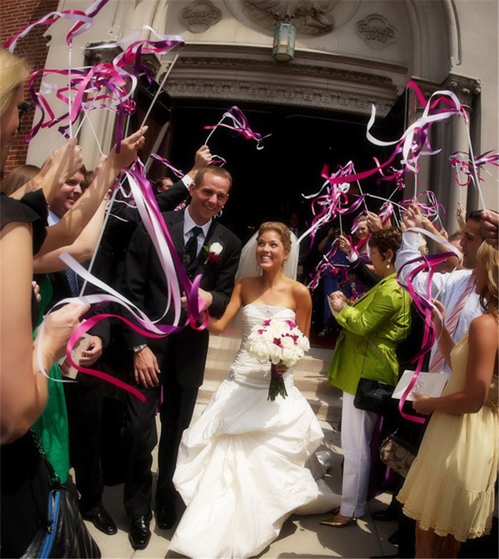 Lace Ribbon Stick Wands Christmas Birthday Party Streamers Wands Fairy Stick for Wedding