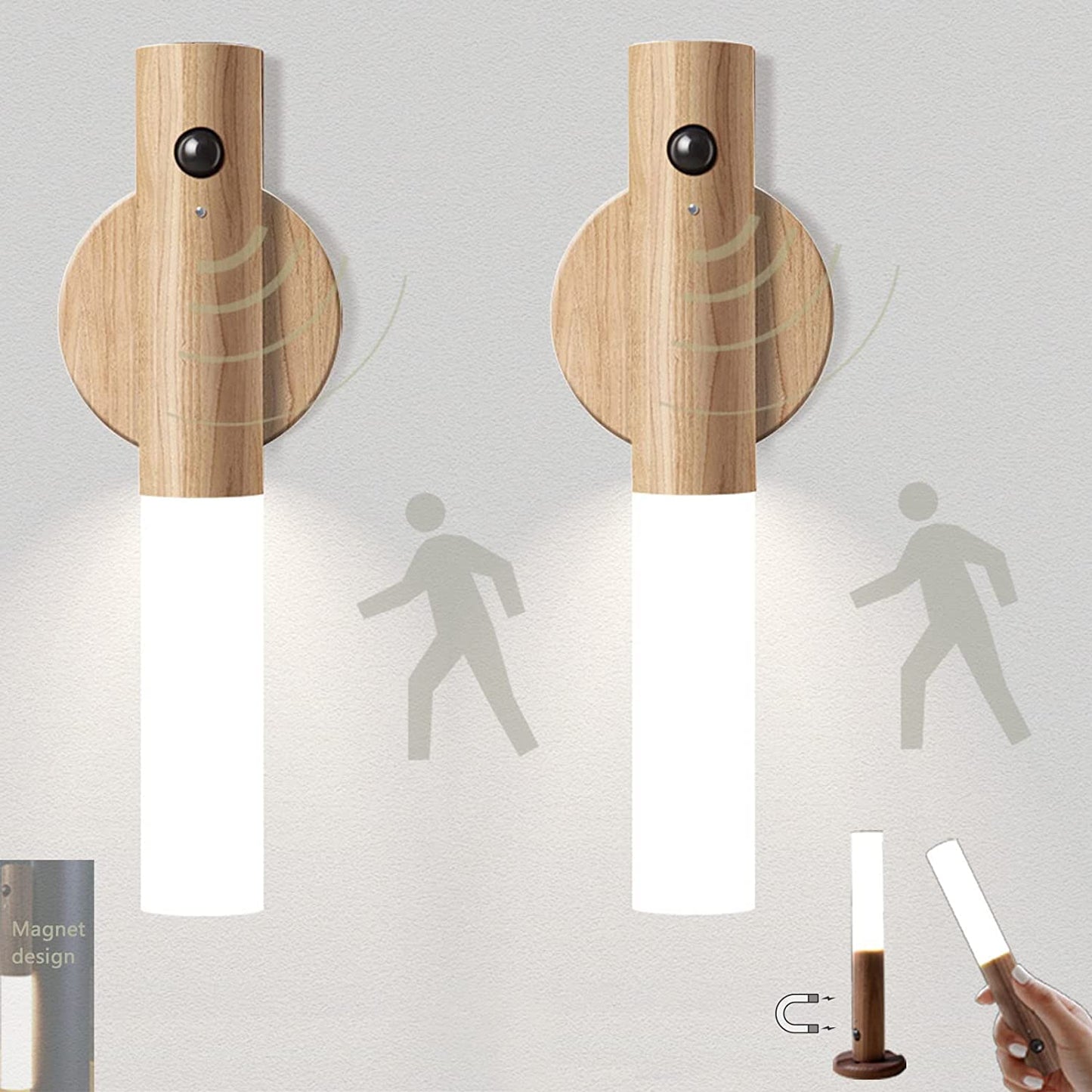 Smart Wooden Night Light | Get automatic lighting anywhere without cables