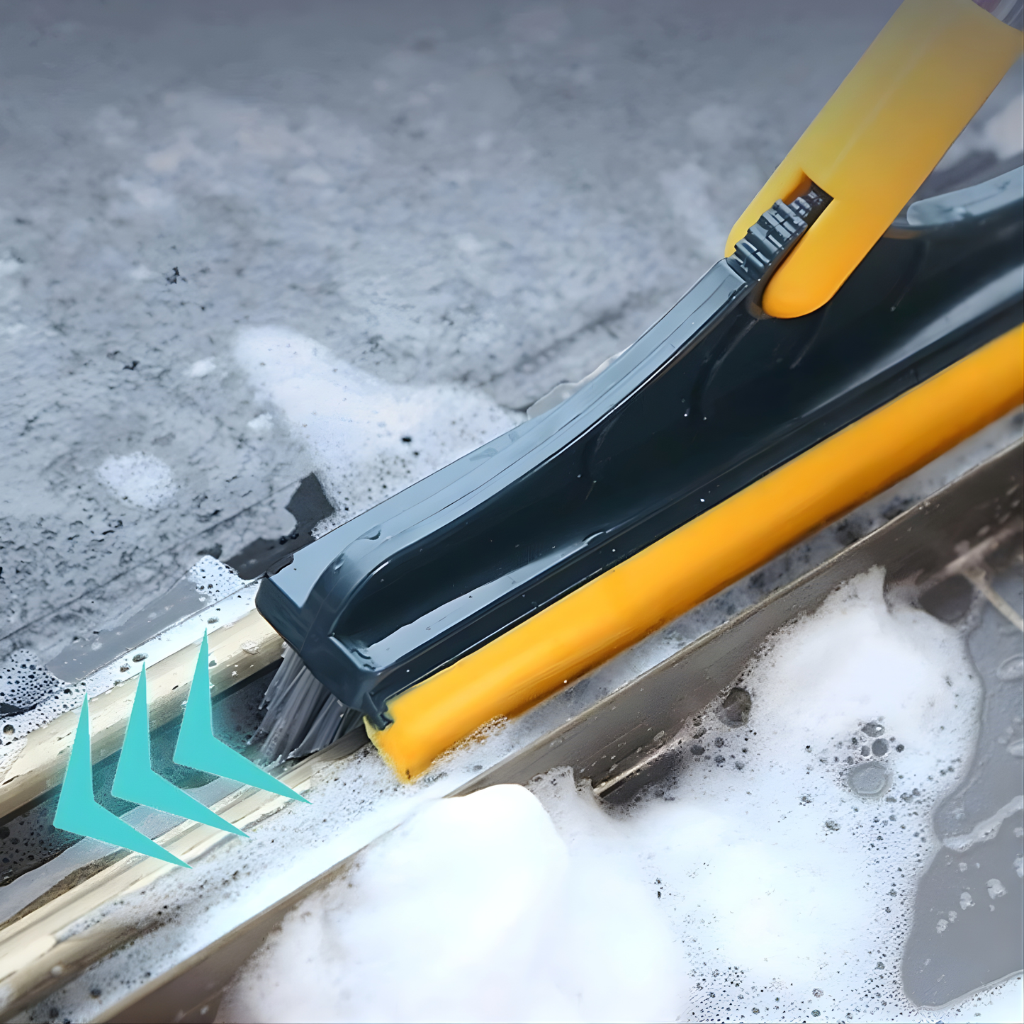 Multi-Surface Cleaning Brush with Long Handle for Floors & Tiles