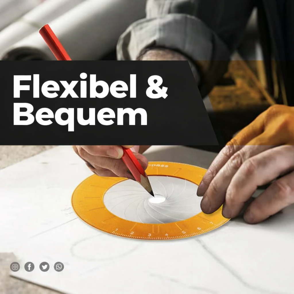 Drawing | Flexible Compass & Circular Ruler | Accurate Circles up to 12.5 cm | PrecisionPro