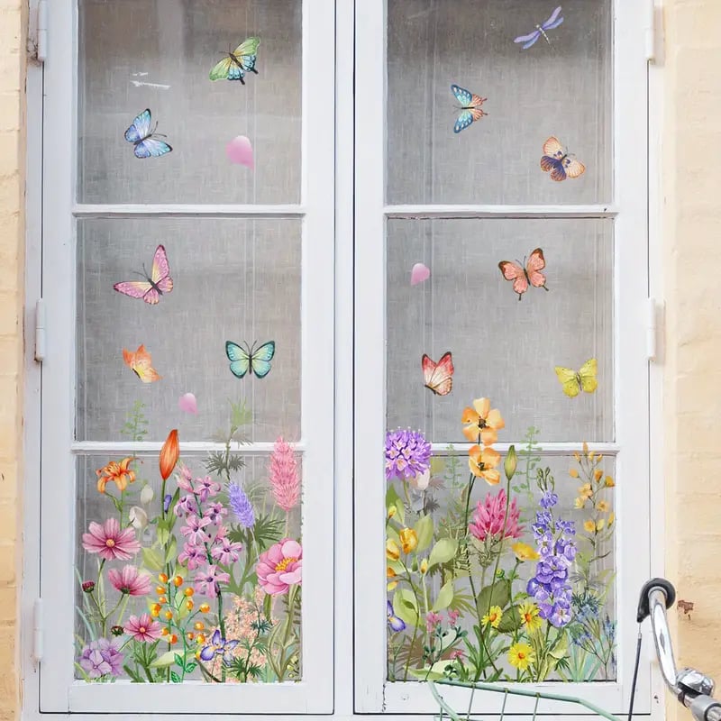 VividBlossom™ Floral Window Sticker