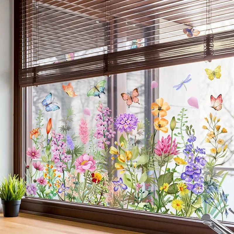 VividBlossom™ Floral Window Sticker