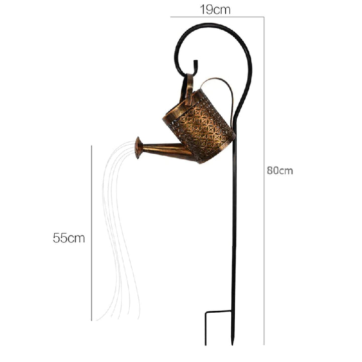 Garden Light Solar | Watering Can Style | Gentle Rain Effect Illumination | GardenGlow