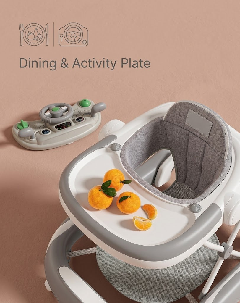 Foldable Baby Walker Anti-Rollover Music | The Glide-Safe Pilot