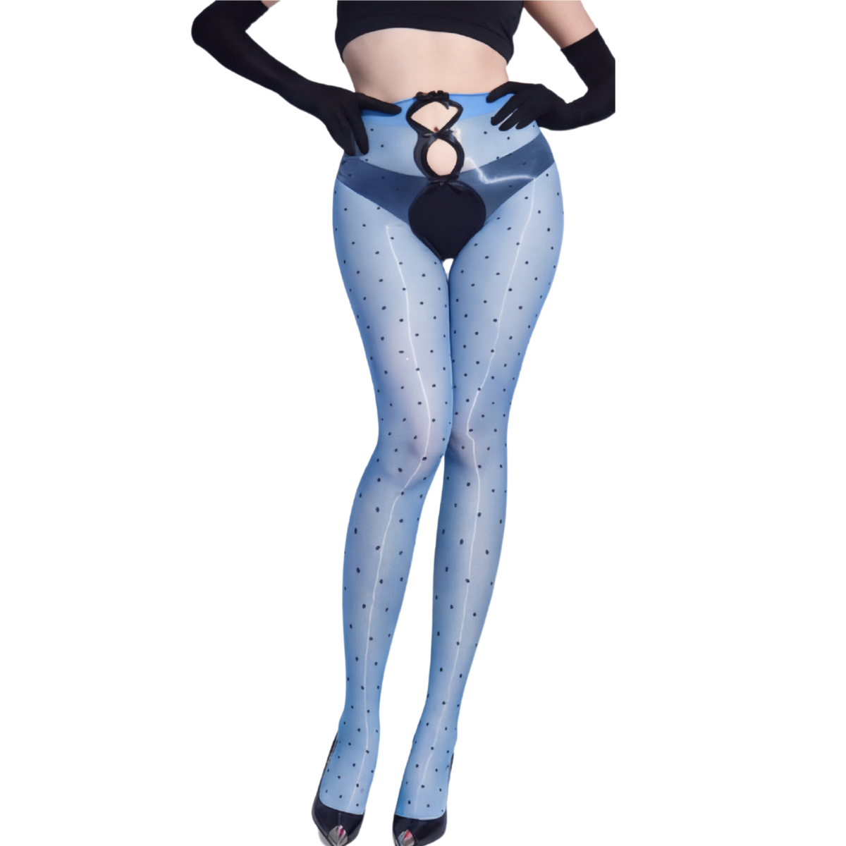 Aurelia™ – Bow Cutout Shimmer Polka Dot Tights