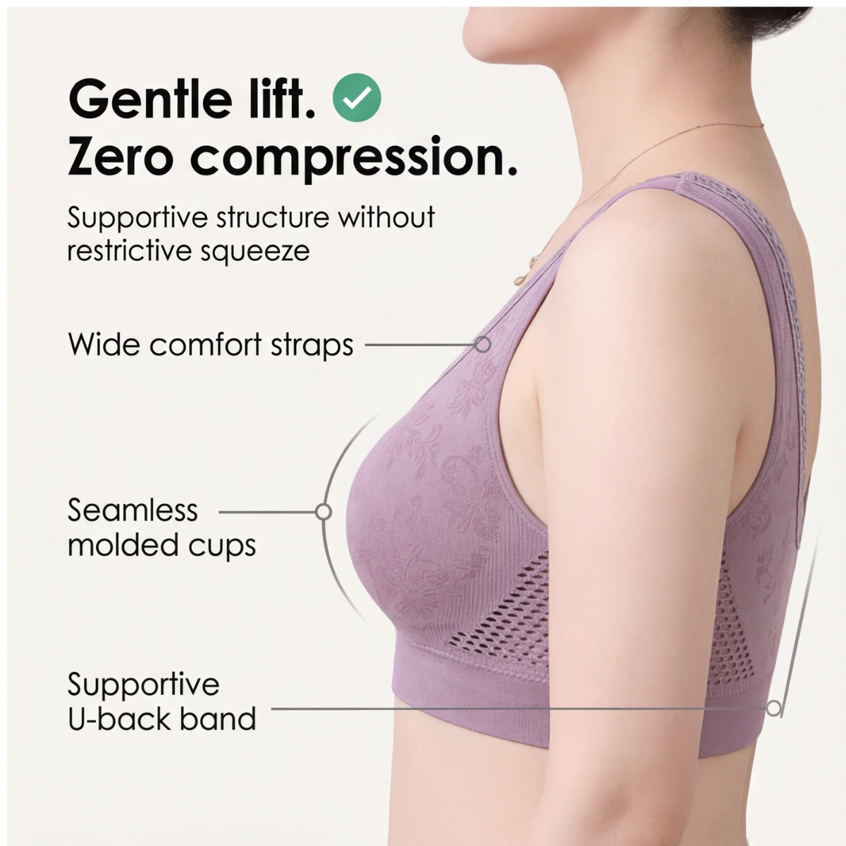 Aireya™ – Wireless Cotton Comfort Bra with Breathable Mesh