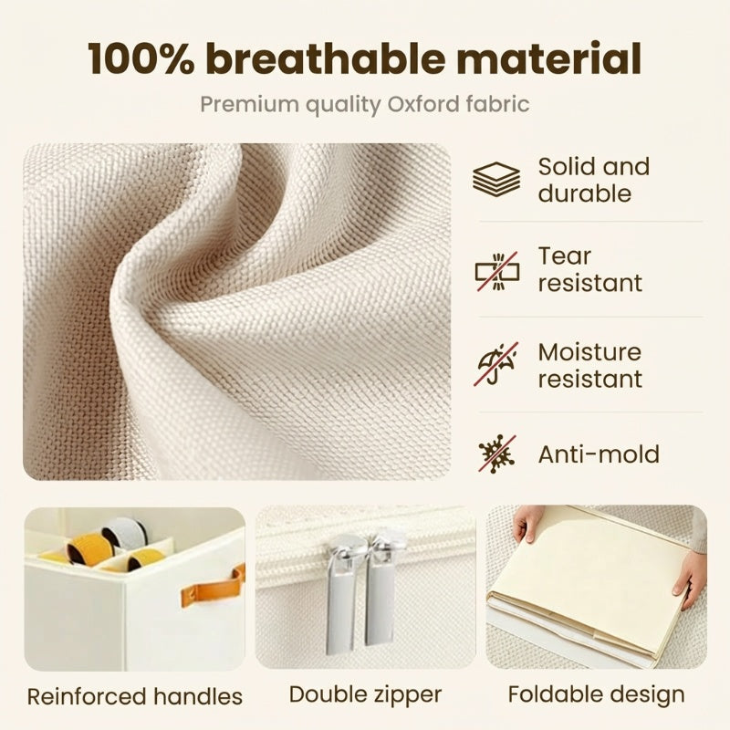 Foldable Fabric Shoe Storage Box with Lid