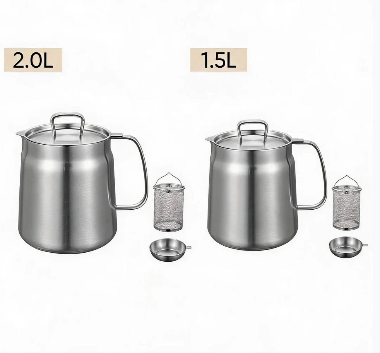 2-in-1 304 Stainless Steel Multifunctional Oil Strainer Pot