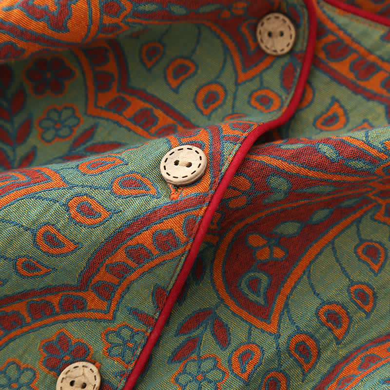 Vintage Jacquard Round Neck Loungewear Set - image 6