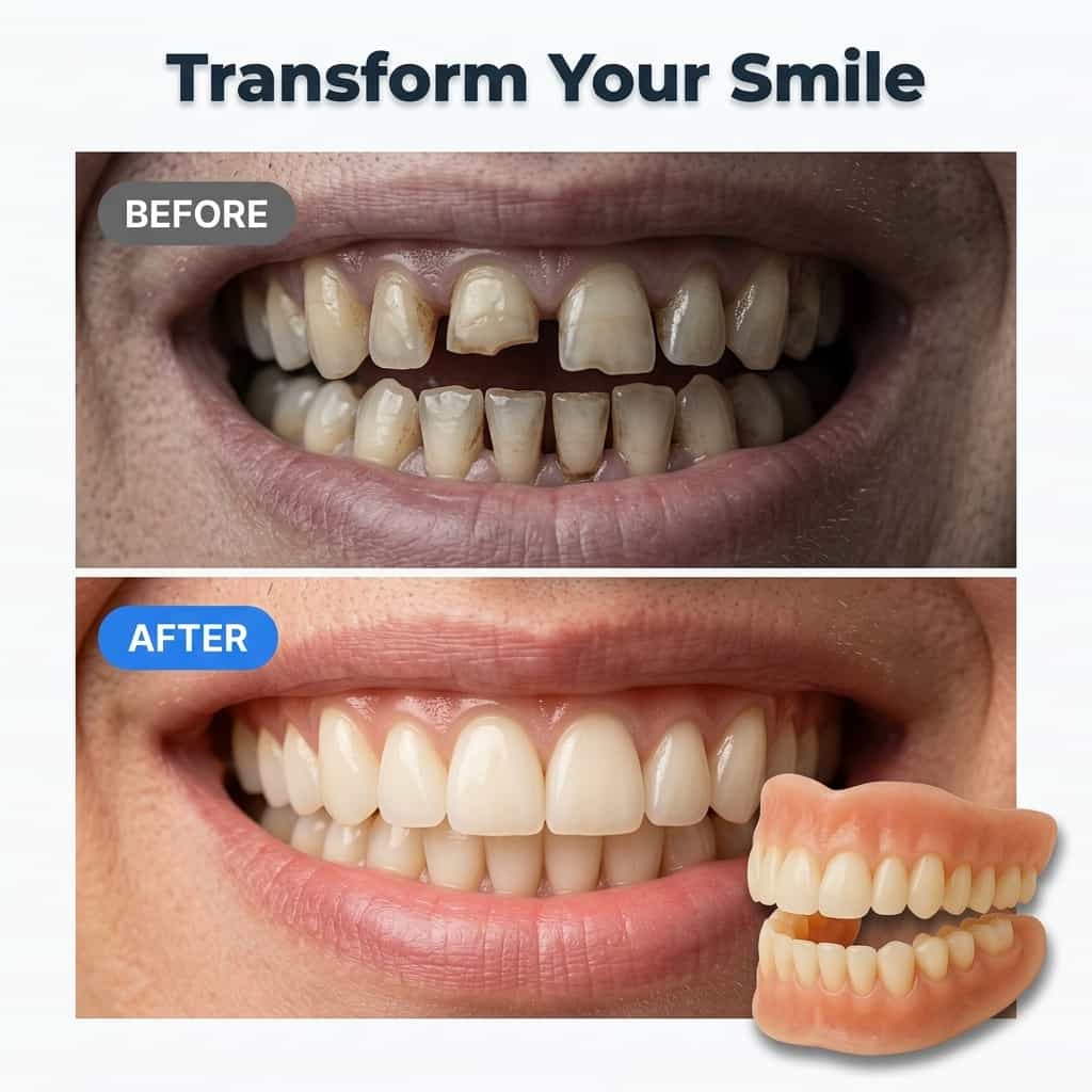 Custom Fit Denture Set - Adhesive-free comfort
