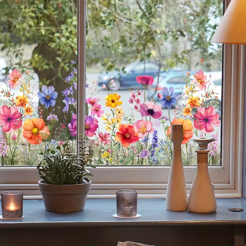 VividBlossom™ Floral Window Sticker