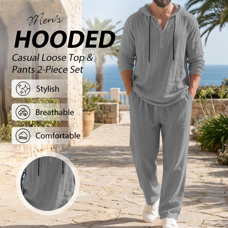 Drakescape™ – Relaxed Hooded Linen-Blend Two-Piece Set