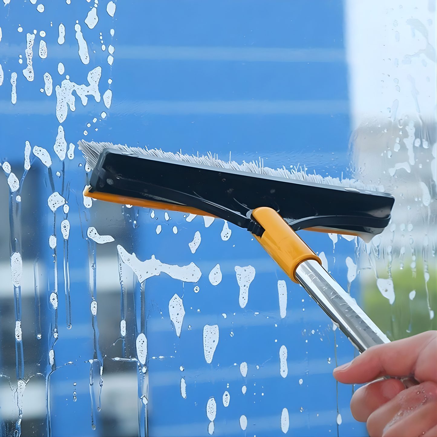 Multi-Surface Cleaning Brush with Long Handle for Floors & Tiles