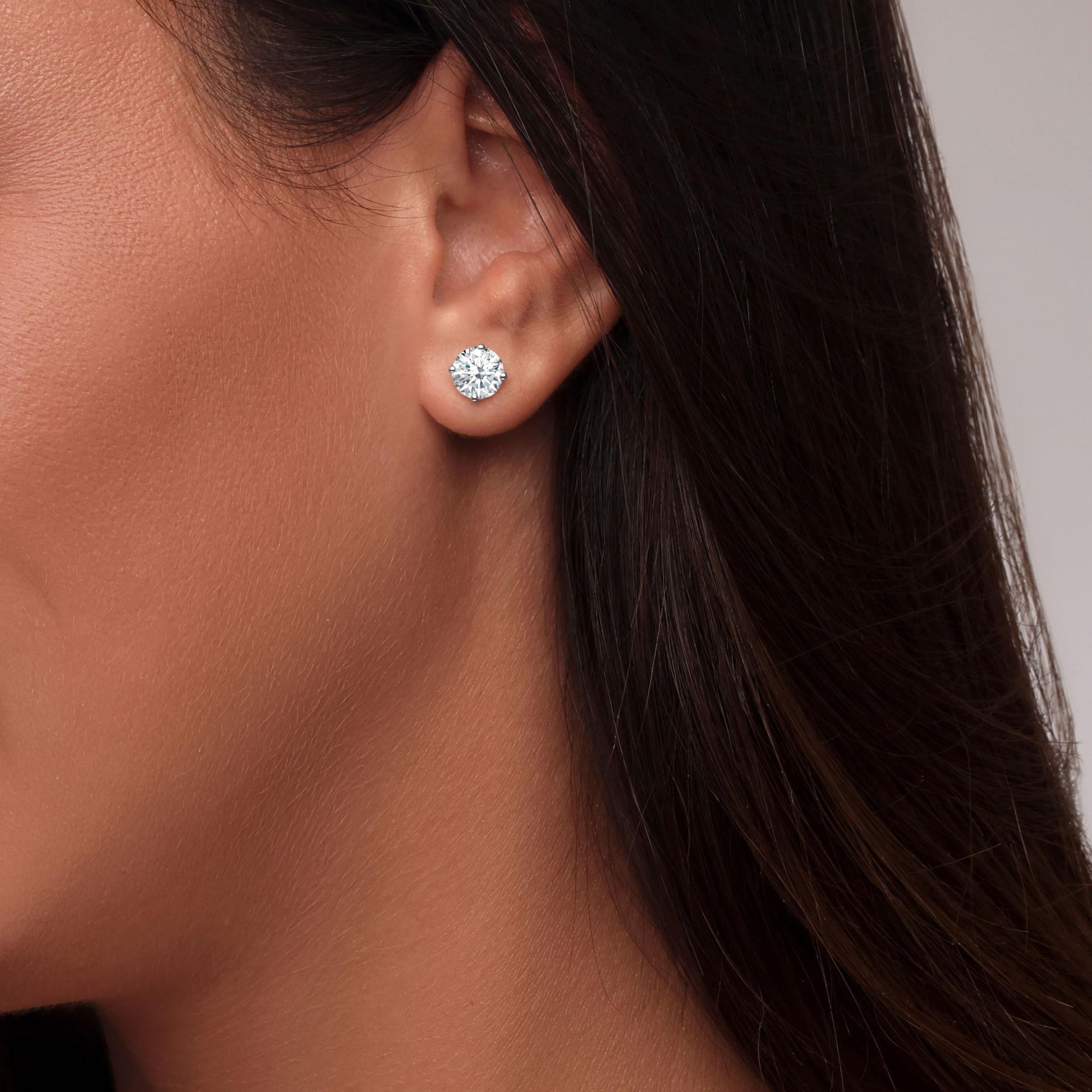 Classic 4-Prong Moissanite Stud Earrings for Daily Wear
