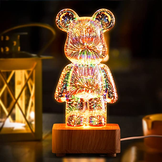 Galaxy Starlight Bear Lamp with 3D Fireworks Effect