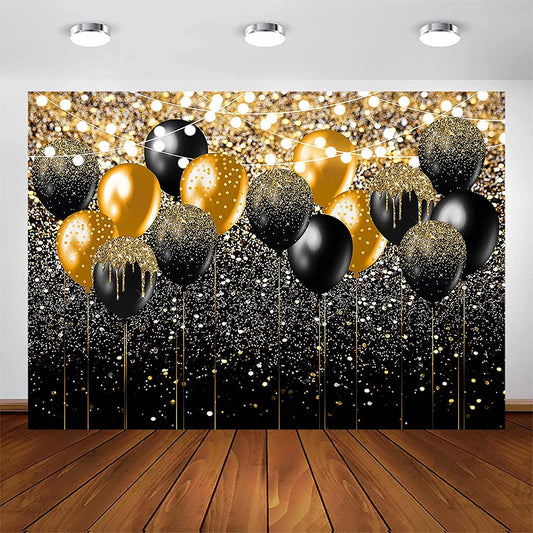 Black and Gold Glitter Backdrop for Birthday Wedding Prom Graduation Photography Background - If you say i do
