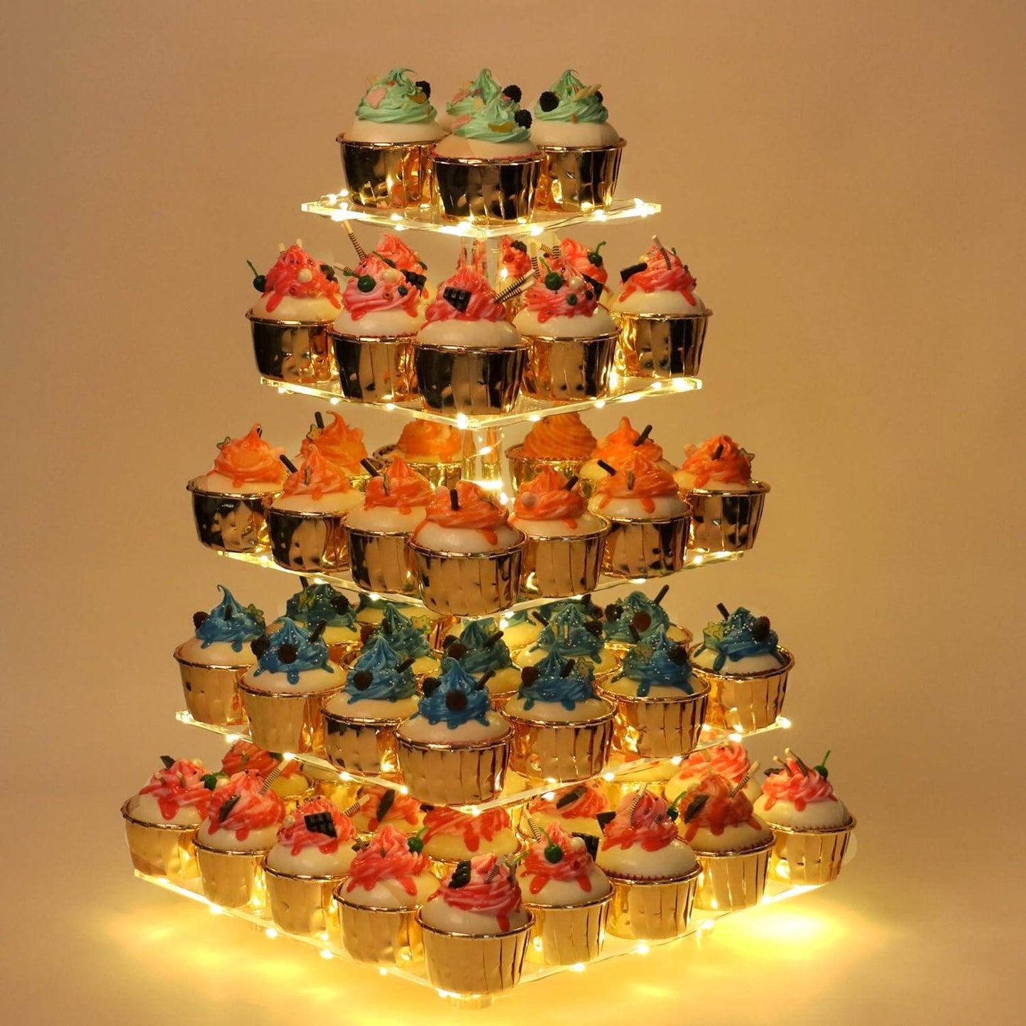 LED Cupcake Stand / Elegant Acrylic Display Tower for Birthdays, Weddings & Events - Lasercutwraps Shop