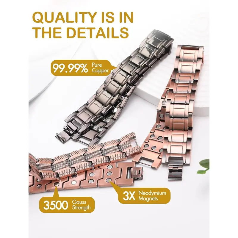 Pure Copper Magnetic Therapy Bracelet for Fatigue & Circulation