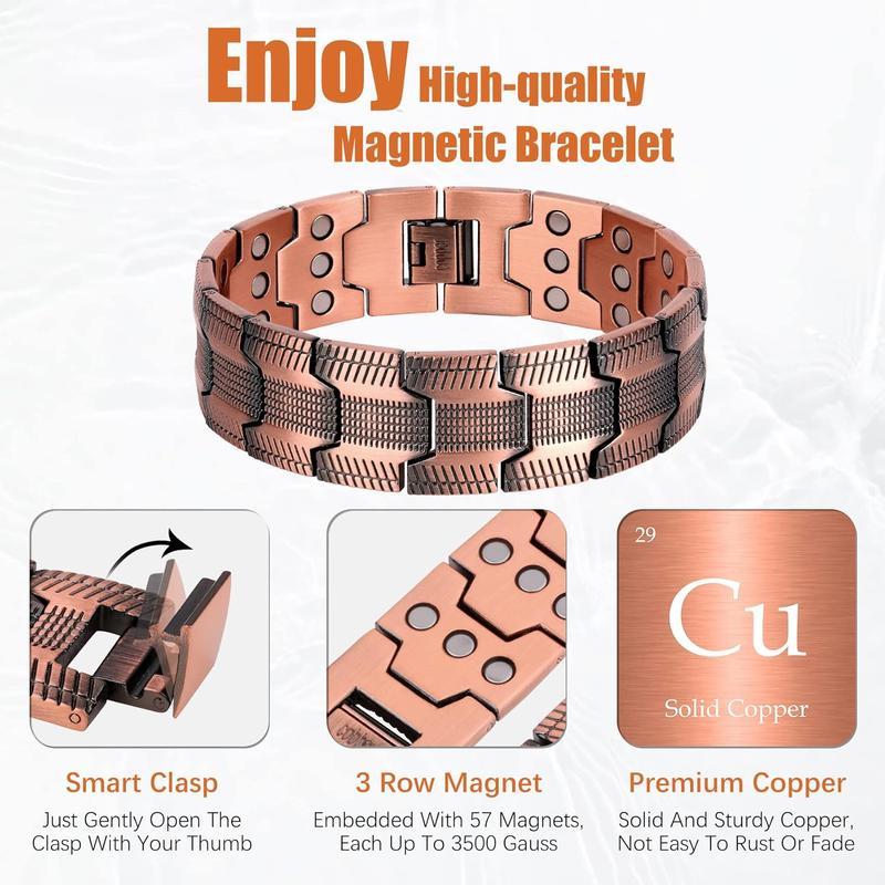 Pure Copper Magnetic Therapy Bracelet for Fatigue & Circulation