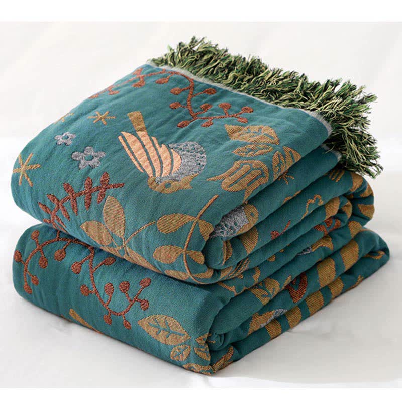 Ownkoti Boho Breathable Flower Bird Reversible Quilt Quilts Ownkoti 1