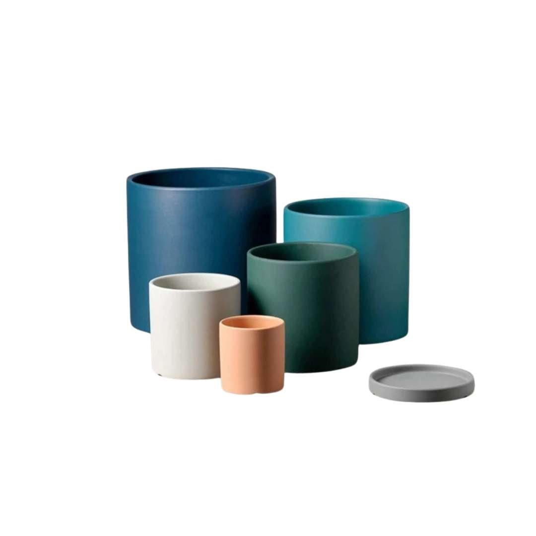 Flower Planter | Matte Finish | Includes Drainage Hole and Saucer | Nordic Style Pot