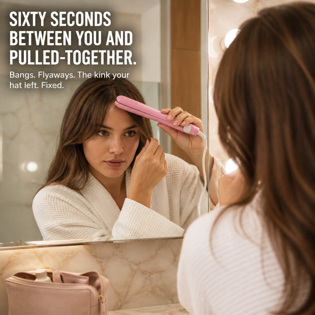 LumeaCurve™ Mini Styler — Smooth Bangs, Tame Frizz & Refresh Waves On The Go