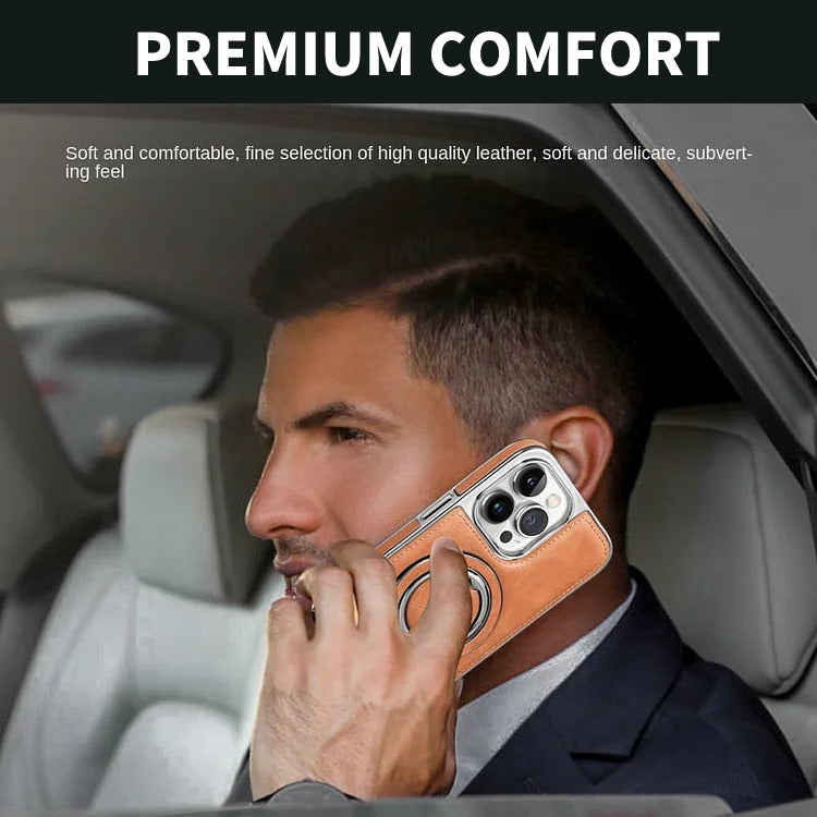 iPhone LuxeLeather Metal Stand Case