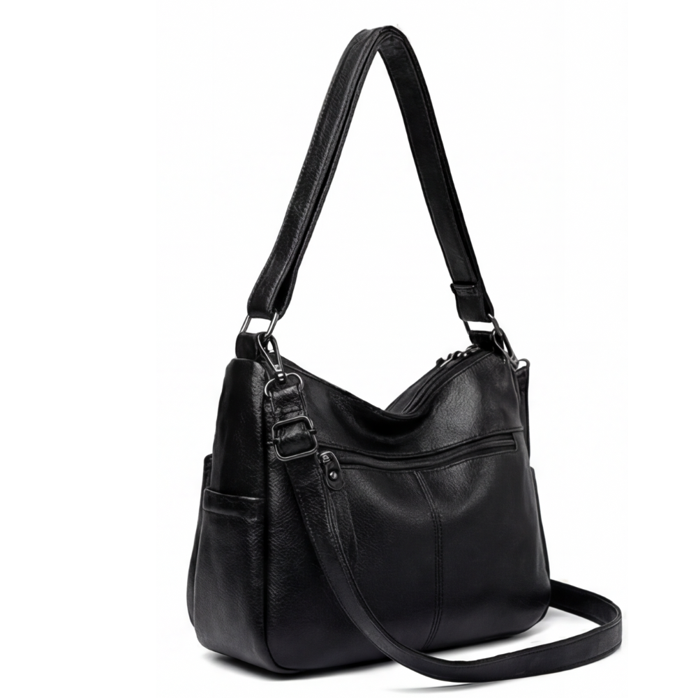 Carria™ – Soft Leather Multi Pocket Shoulder Bag