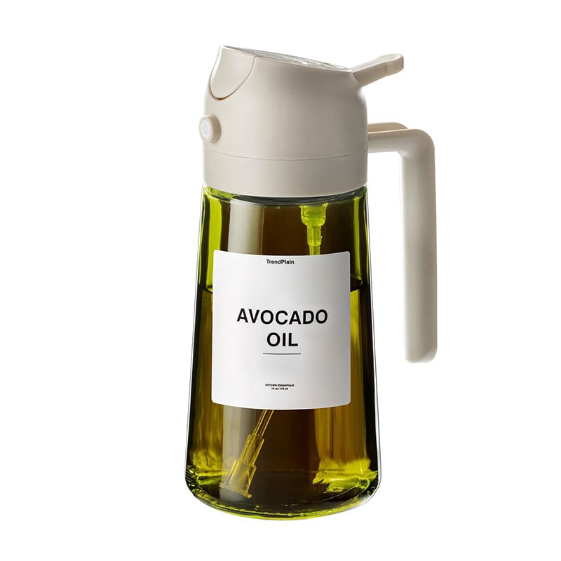 Dual-Function Glass Oil Dispenser and Sprayer for Kitchen Applications