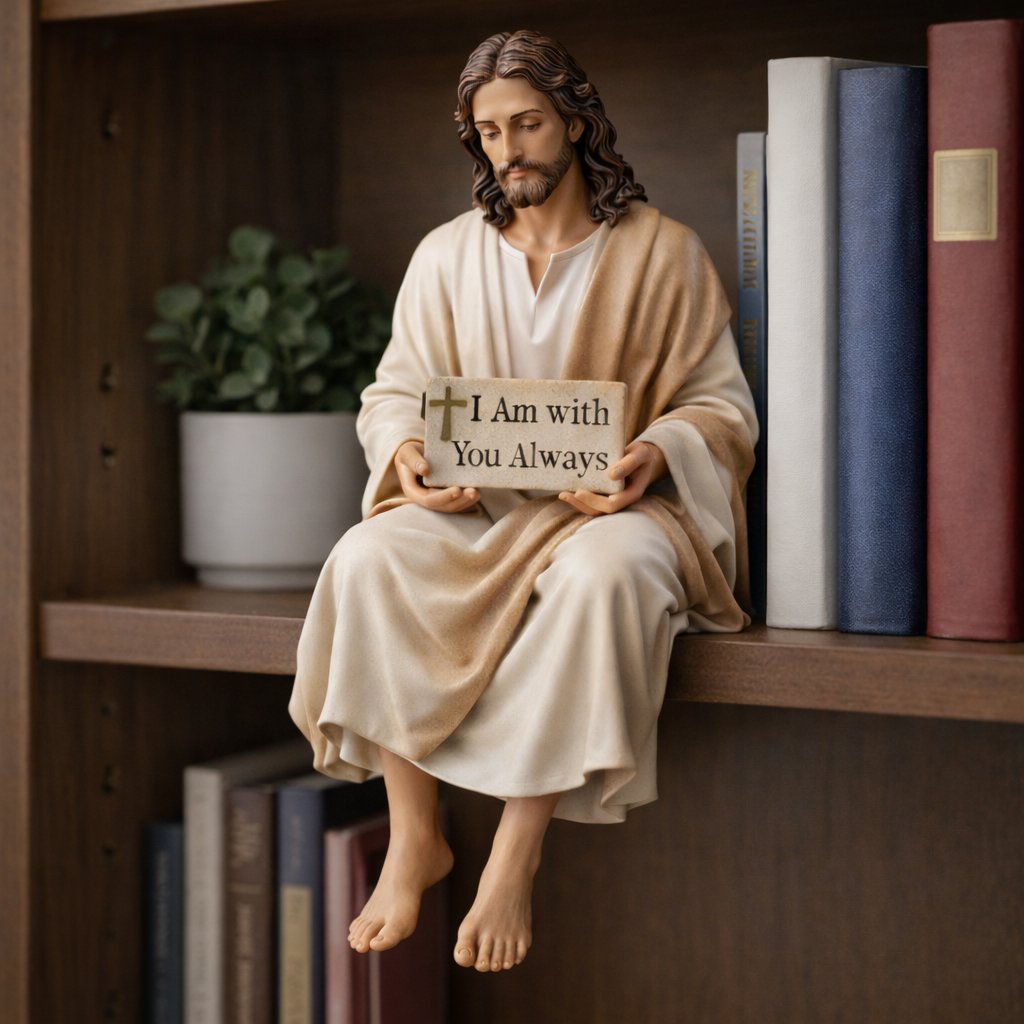 Handcrafted Jesus Figurine Desk Companion for Home Decor & Gifts