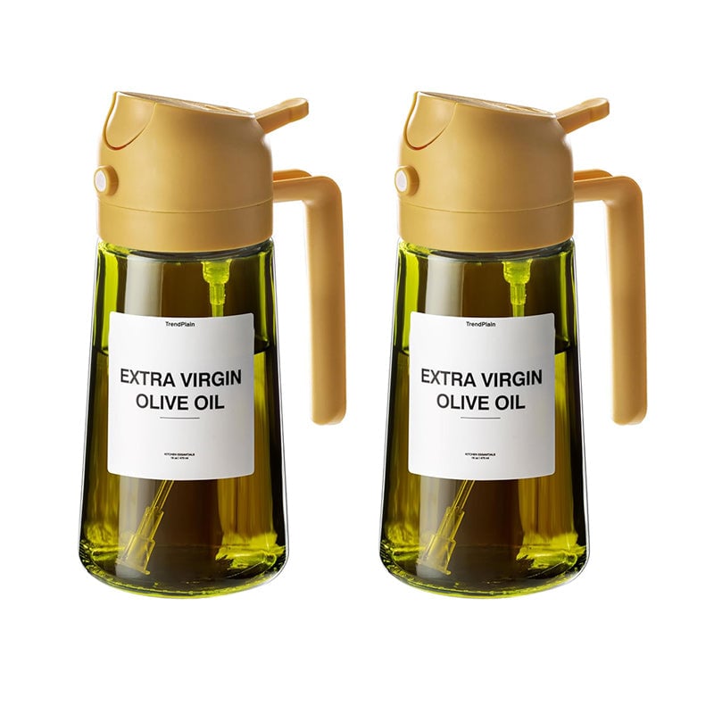 Dual-Function Glass Oil Dispenser and Sprayer for Kitchen Applications