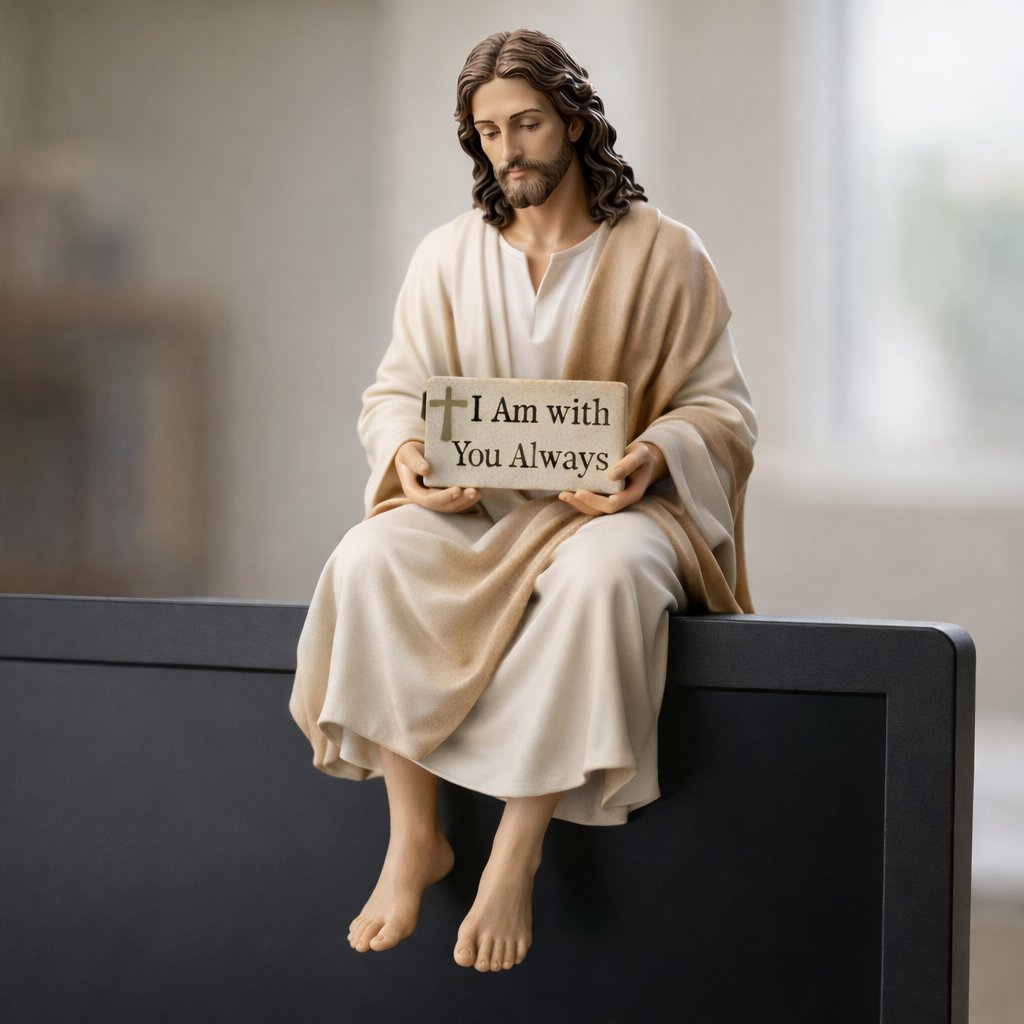 Handcrafted Jesus Figurine Desk Companion for Home Decor & Gifts