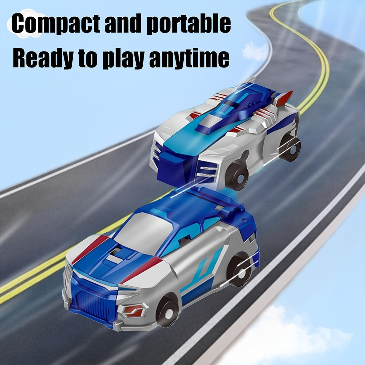 2-in-1 Transforming Race Car Dinosaur Automatic Transforming Toy