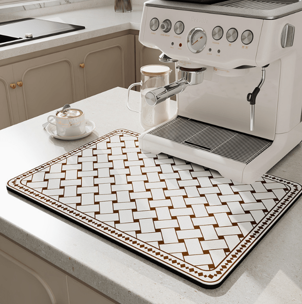 Drip Pad | Diatomite Kitchen Mat Fast-Drying | Maintains Dry Countertop | DishDryer