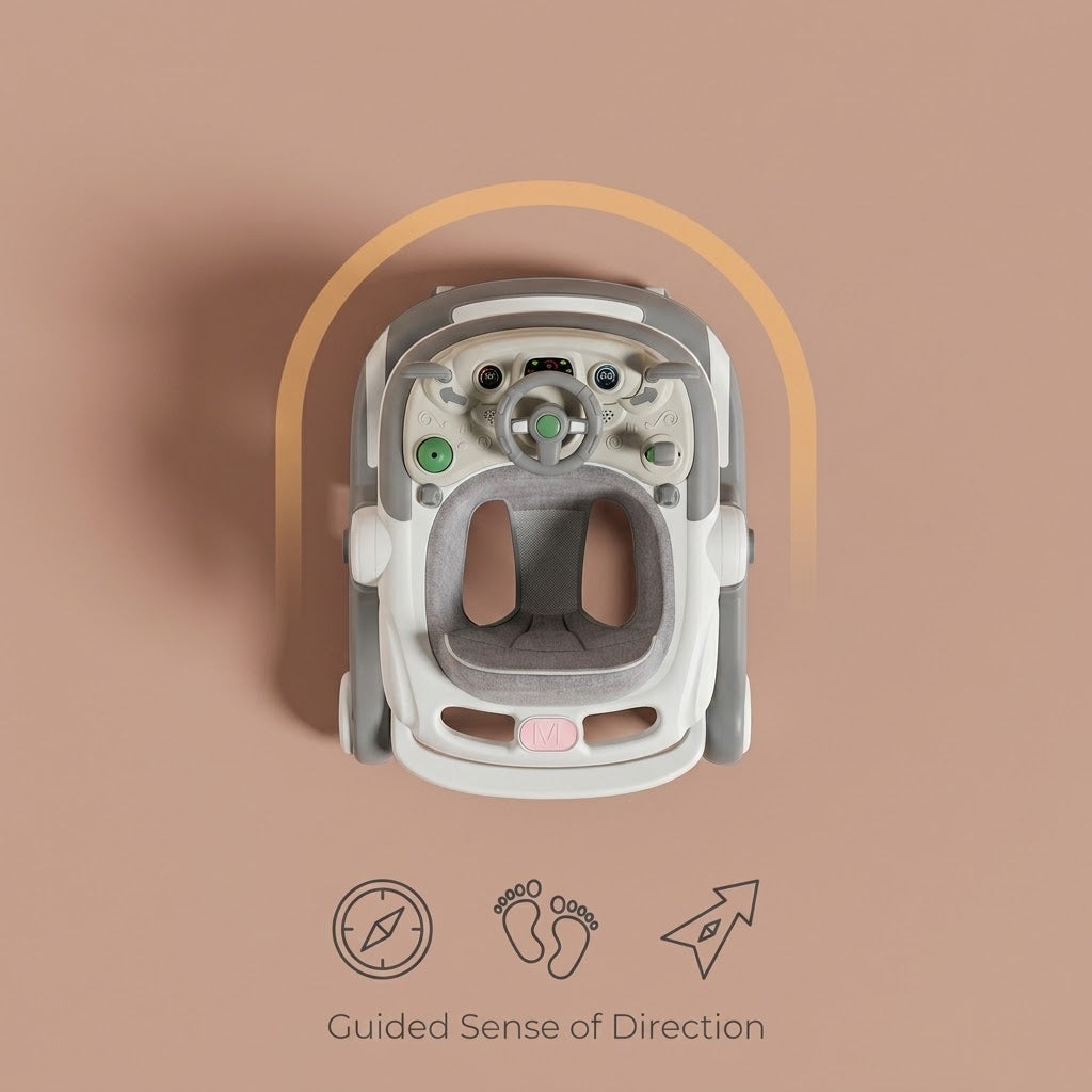 Foldable Baby Walker Anti-Rollover Music | The Glide-Safe Pilot