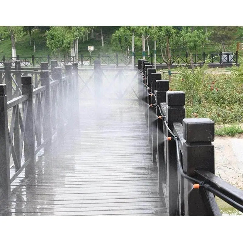 Irrigation Setup | Automatic Fine Mist Sprinkler | Adjustable Hose Guide | AquaMisto