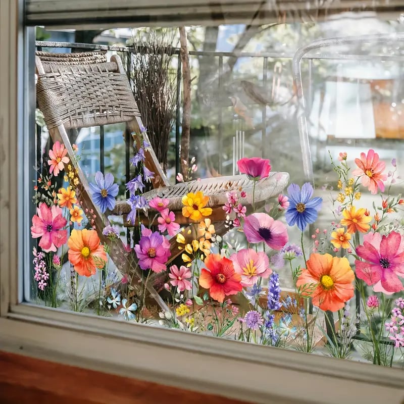 VividBlossom™ Floral Window Sticker