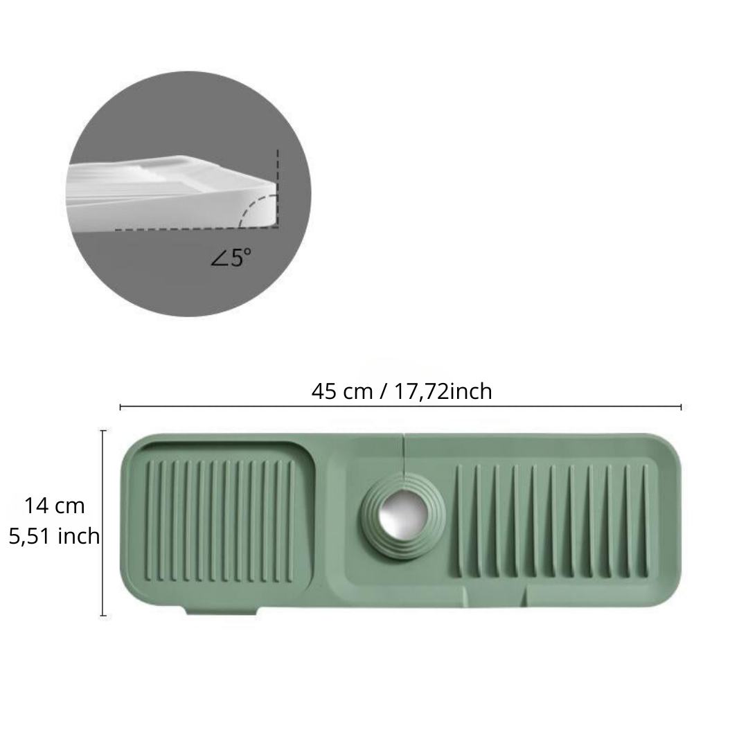 HydraGrip — Sink Splash Guard Mat with Drain Tray for Kitchen & Bathroom