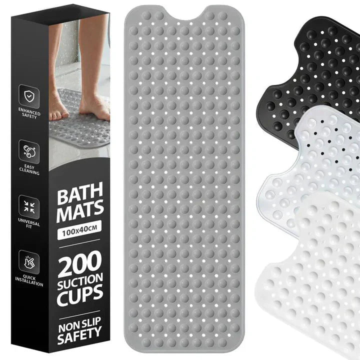 Non-skid Bath Mat | Raised Texture | Quick Water Flow | SafeStep