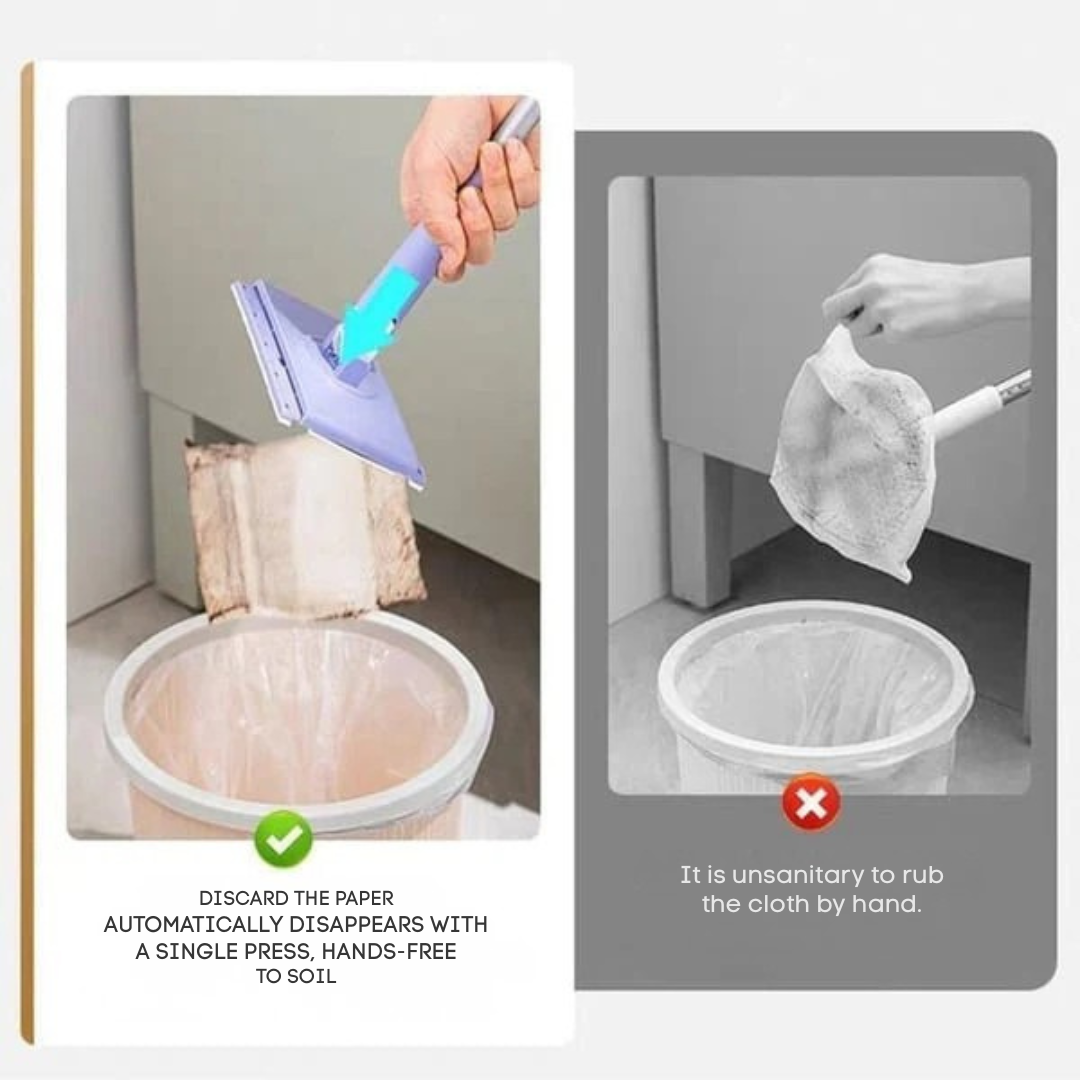 Floor Cleaner | Flat Mop with 360° Rotating Head | Touchless Pad Replacement | MopMate