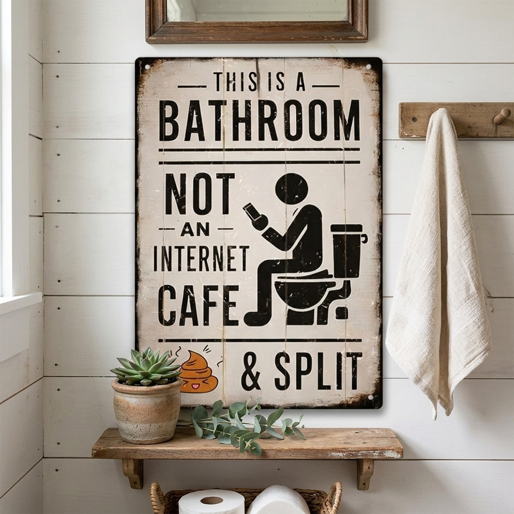 Bathroom Clarity and Fun Sign – No More Waiting Times!