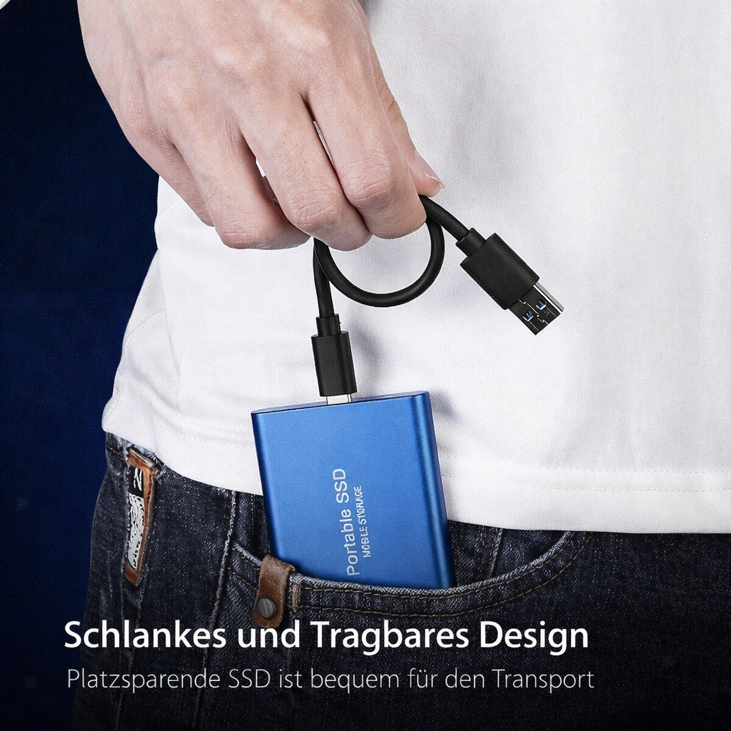 External Storage | Portable SSD 128GB | USB 3.1 & USB-C | Ultra-Compact | Shock-Resistant Design | DataVault