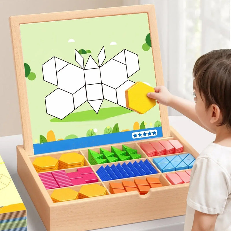 VivaBuilds Wooden Magnetic Block Set for Creative STEM Building