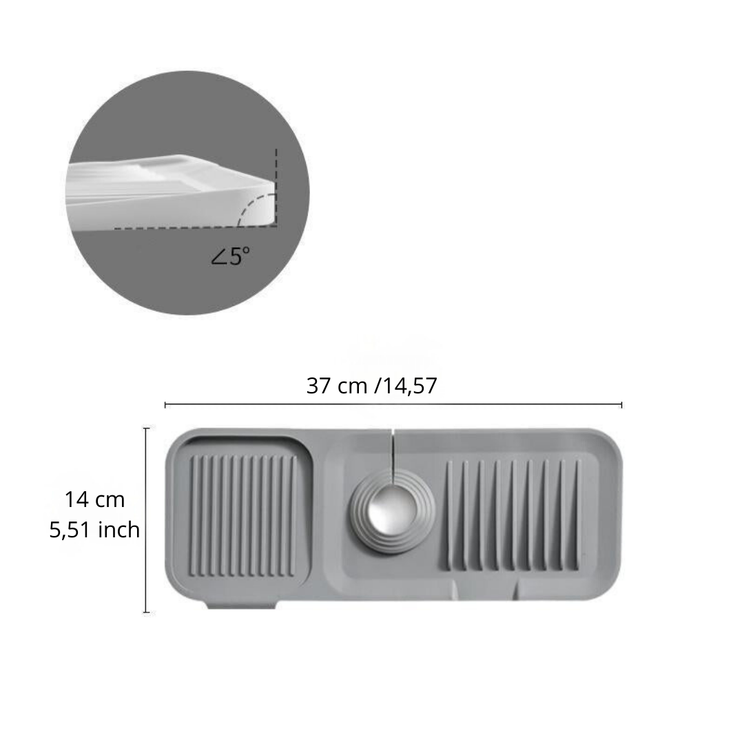 HydraGrip — Sink Splash Guard Mat with Drain Tray for Kitchen & Bathroom