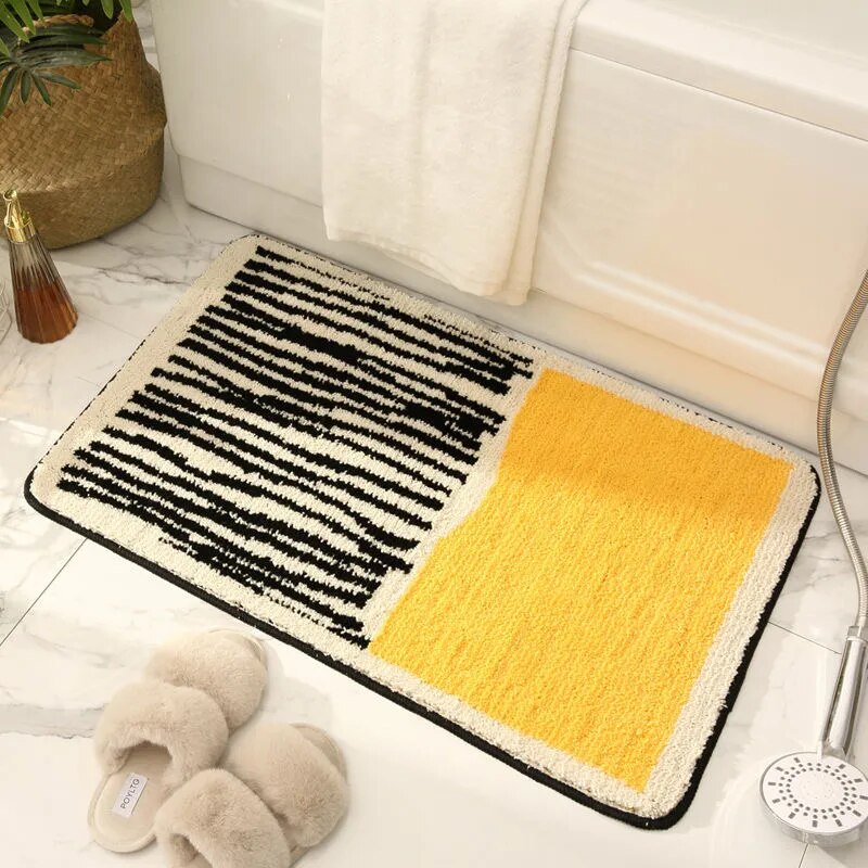 NordicFlow - Abstract Bathroom Rug Non-Slip Bath Mat