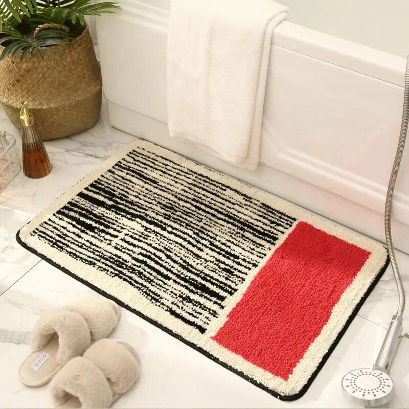 NordicFlow - Abstract Bathroom Rug Non-Slip Bath Mat